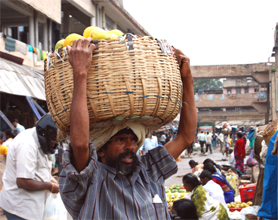 India mercado frutas