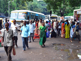 India, estación de autobus